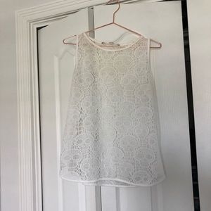 Skull white cut out tank top